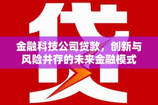 石屏金融科技公司贷款，创新与风险并存的未来金融模式