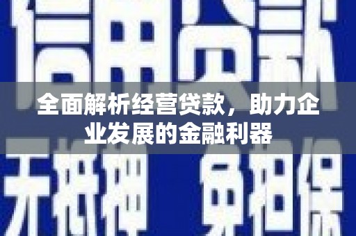 石屏全面解析经营贷款，助力企业发展的金融利器