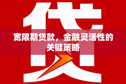 石屏宽限期贷款，金融灵活性的关键策略