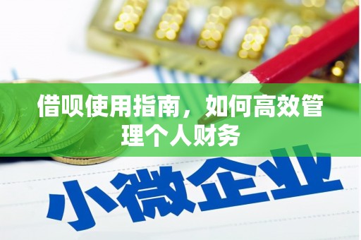 石屏借呗使用指南，如何高效管理个人财务