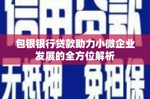 石屏包银银行贷款助力小微企业发展的全方位解析