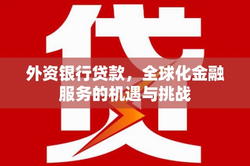 石屏外资银行贷款，全球化金融服务的机遇与挑战