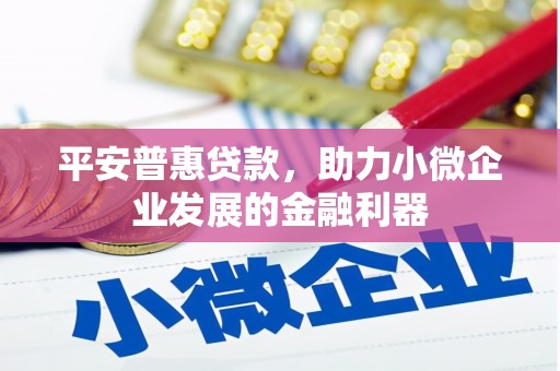 石屏平安普惠贷款，助力小微企业发展的金融利器