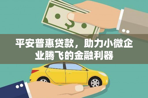 石屏平安普惠贷款，助力小微企业腾飞的金融利器