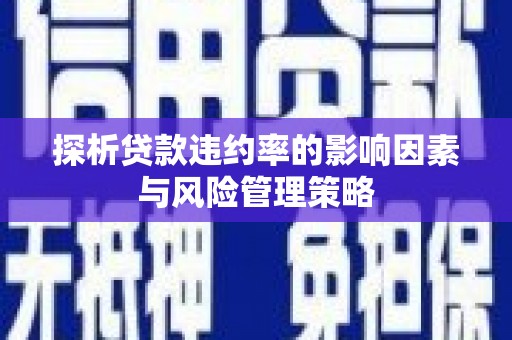 石屏探析贷款违约率的影响因素与风险管理策略